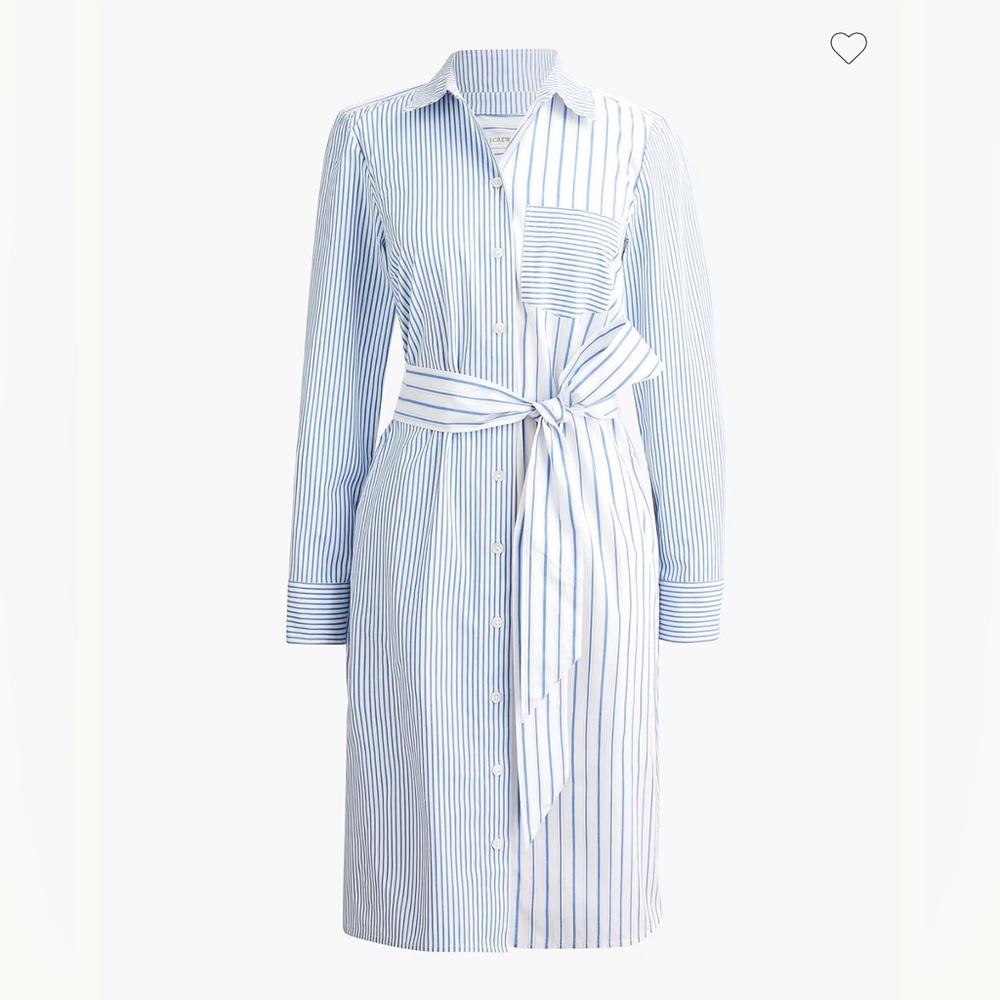 J crew classic fit cotton poplin shirt dress mixed stripe